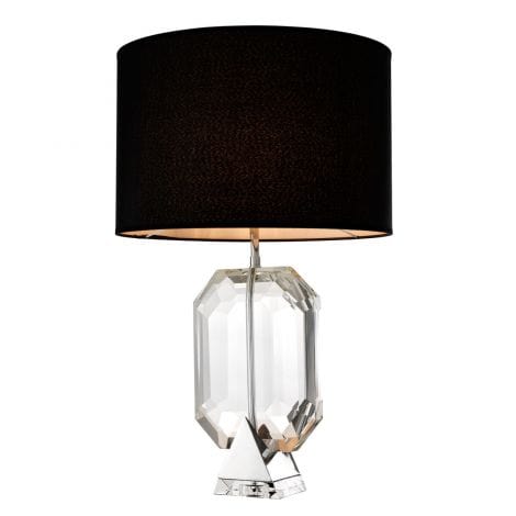 Eichholtz Lighting Table Lamp Emerald Nickel Black Shade House of Isabella UK