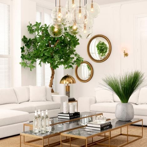 Eichholtz Lighting Table Lamp Flair - Grey Marble & Brass Finish House of Isabella UK