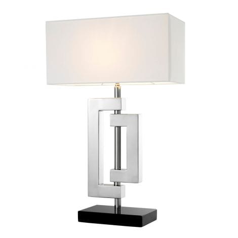 Eichholtz Lighting Table Lamp Leroux Polished stainless steel | granite base House of Isabella UK