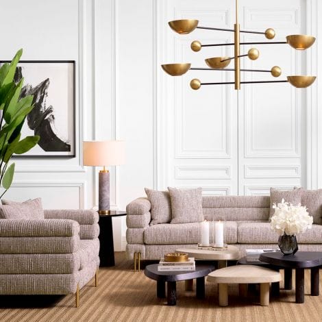 Eichholtz Lighting Table Lamp Lxry Grey marble | antique brass finish House of Isabella UK