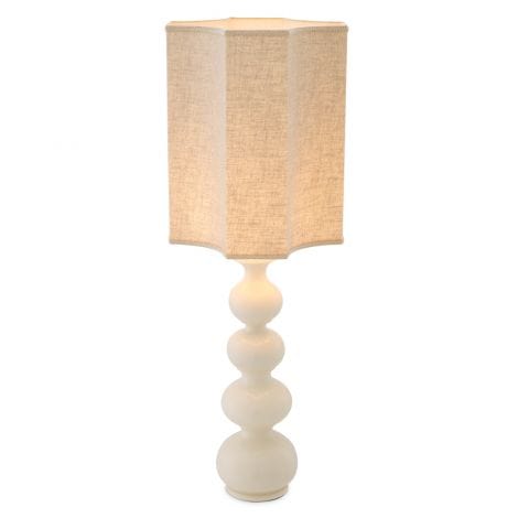 Eichholtz Lighting Table Lamp Mabel Crackled white ceramic | antique brass finish House of Isabella UK