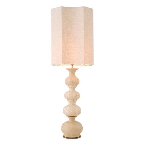 Eichholtz Lighting Table Lamp Mabel Travertine | antique brass finish House of Isabella UK