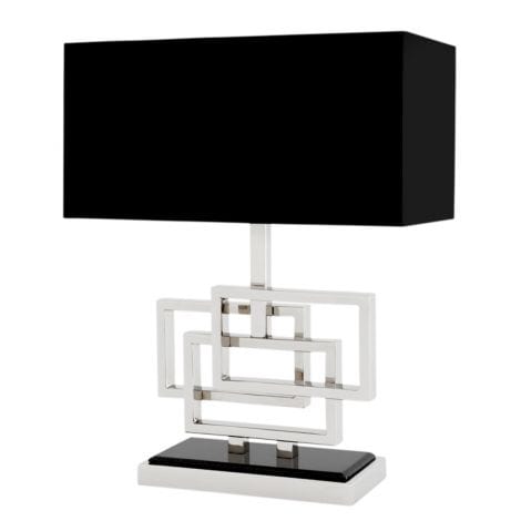 Eichholtz Lighting Table Lamp Windolf - Nickel Black Shade House of Isabella UK