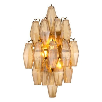 Eichholtz Lighting Wall Lamp Benini Amber glass | antique brass finish House of Isabella UK