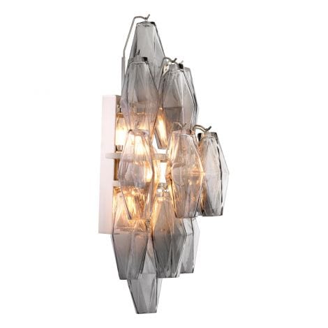 Eichholtz Lighting Wall Lamp Benini Smoke glass | nickel finish House of Isabella UK