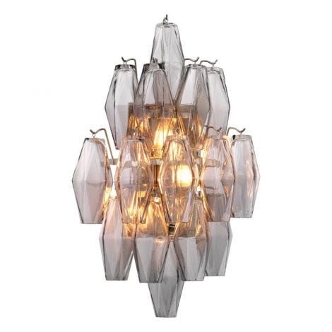 Eichholtz Lighting Wall Lamp Benini Smoke glass | nickel finish House of Isabella UK