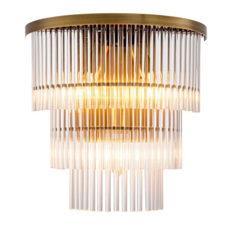 Eichholtz Lighting Wall Lamp East Antique brass finish | clear glass House of Isabella UK