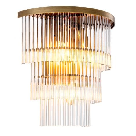 Eichholtz Lighting Wall Lamp East Antique brass finish | clear glass House of Isabella UK