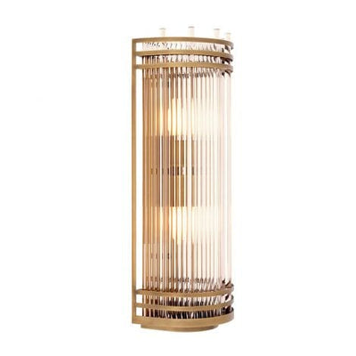 Eichholtz Lighting Wall Lamp Gulf L Antique brass finish | clear glass House of Isabella UK