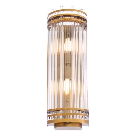 Eichholtz Lighting Wall Lamp Gulf L Antique brass finish | clear glass House of Isabella UK