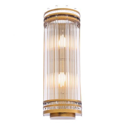 Eichholtz Lighting Wall Lamp Gulf L Antique brass finish | clear glass House of Isabella UK