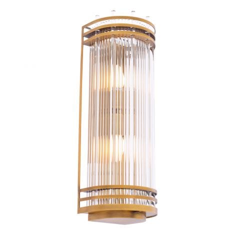 Eichholtz Lighting Wall Lamp Gulf L Antique brass finish | clear glass House of Isabella UK