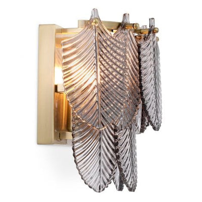 Eichholtz Lighting Wall Lamp Verbier Light brushed brass finish | smoke glass House of Isabella UK