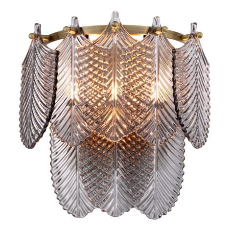 Eichholtz Lighting Wall Lamp Verbier Light brushed brass finish | smoke glass House of Isabella UK