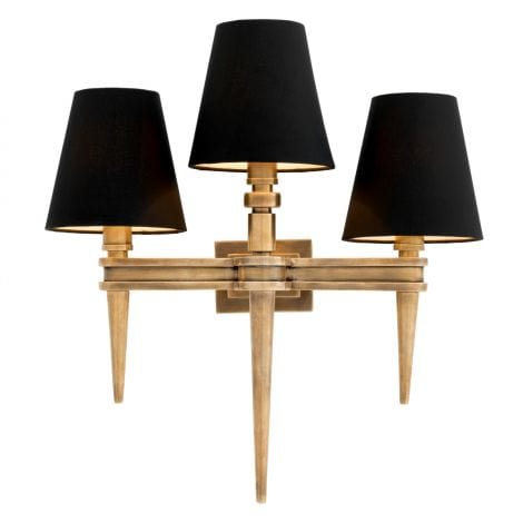 Eichholtz Lighting Wall Lamp Waterloo Triple Gold House of Isabella UK