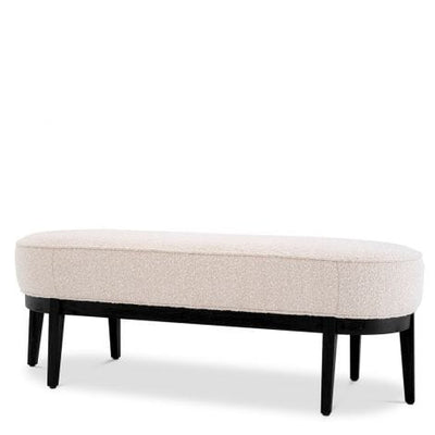 Eichholtz Living Bench Jarrett Bouclé cream | black finish House of Isabella UK