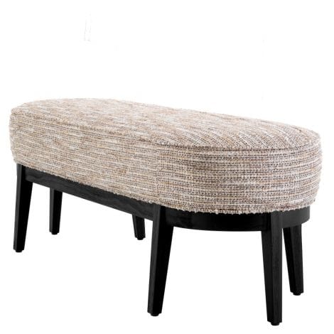 Eichholtz Living Bench Jarrett Mademoiselle beige | black finish House of Isabella UK