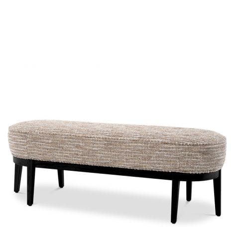 Eichholtz Living Bench Jarrett Mademoiselle beige | black finish House of Isabella UK
