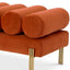 Eichholtz Living Bench Oxley Savona orange velvet | brushed brass finish legs House of Isabella UK