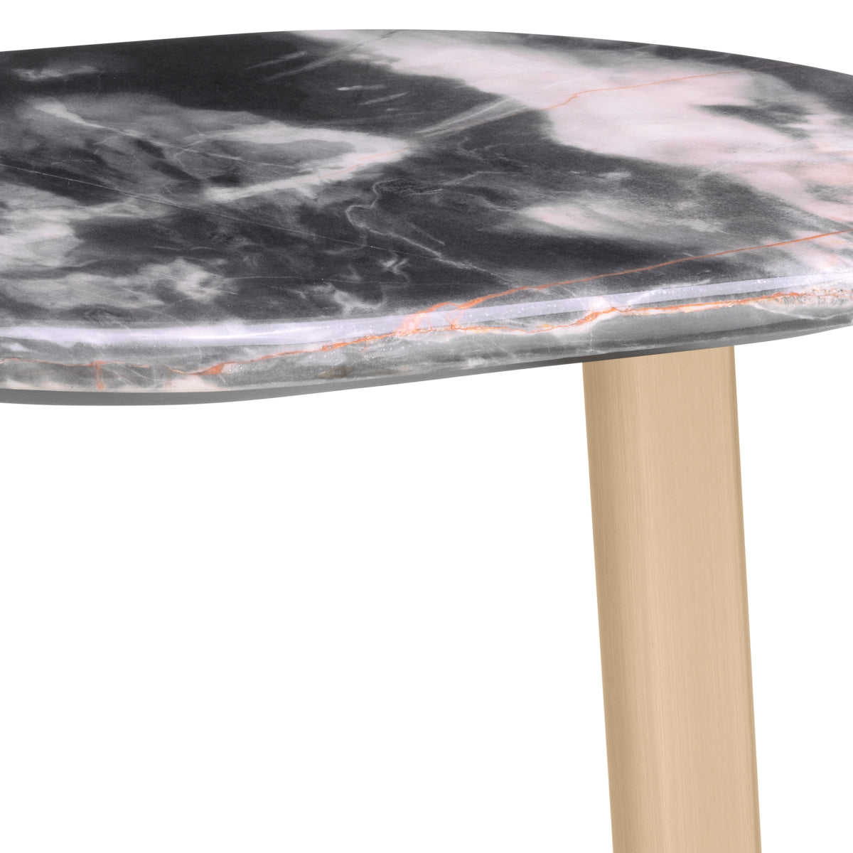 Eichholtz Living Black Marble Top Side Table Oyo Brushed brass finish House of Isabella UK