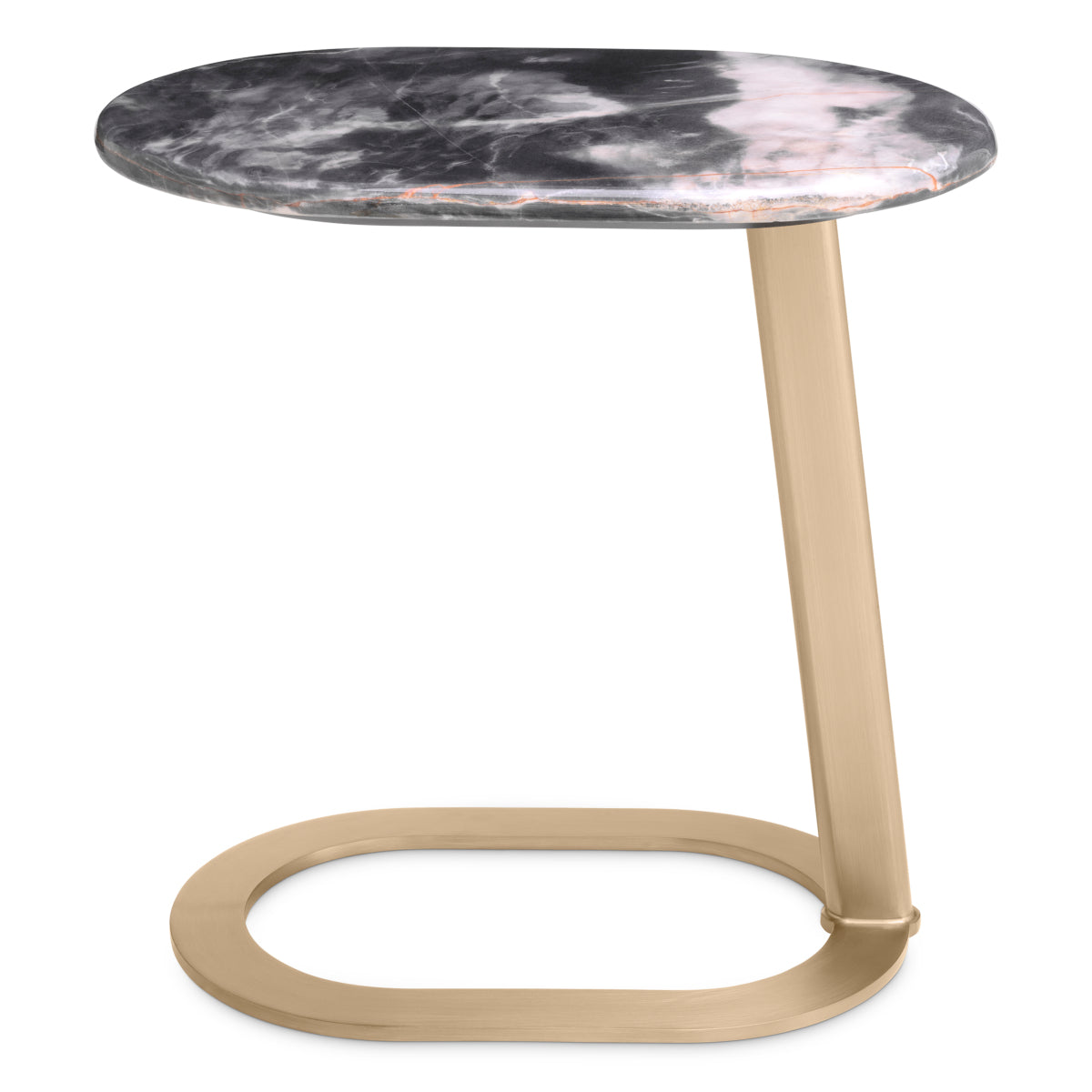 Eichholtz Living Black Marble Top Side Table Oyo Brushed brass finish House of Isabella UK