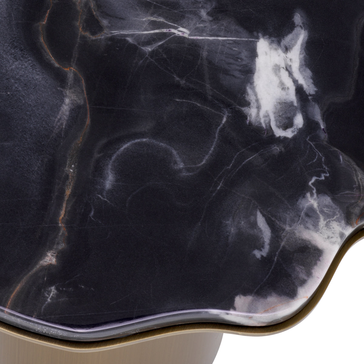 Eichholtz Living Black Marble Top Side Table Shapiro Brushed brass finish House of Isabella UK