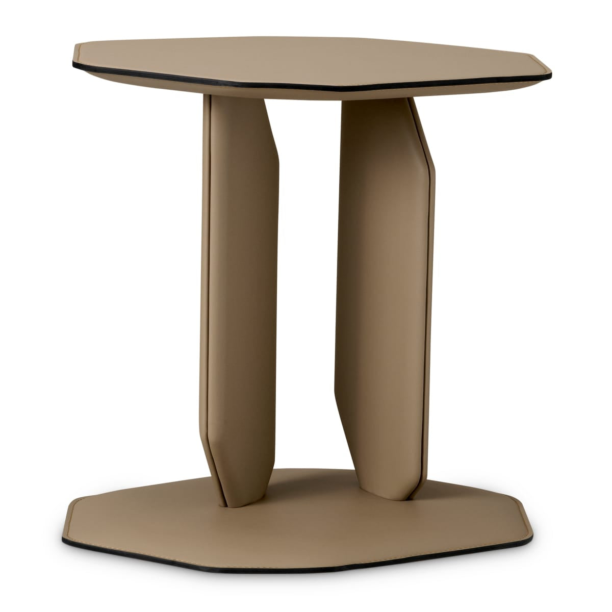 Eichholtz Living Brown Faux Leather Side Table Maurizio House of Isabella UK