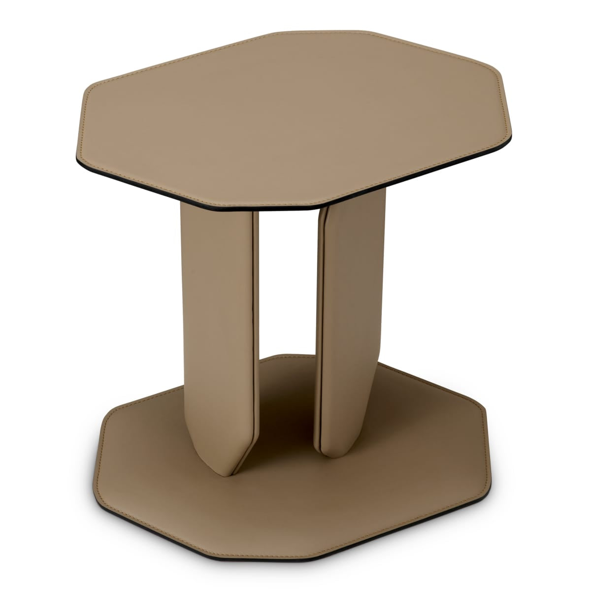Eichholtz Living Brown Faux Leather Side Table Maurizio House of Isabella UK