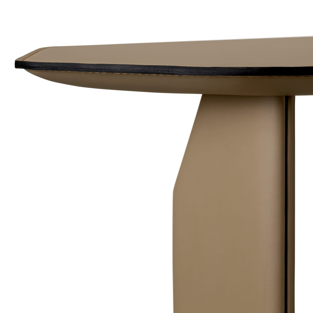 Eichholtz Living Brown Faux Leather Side Table Maurizio House of Isabella UK