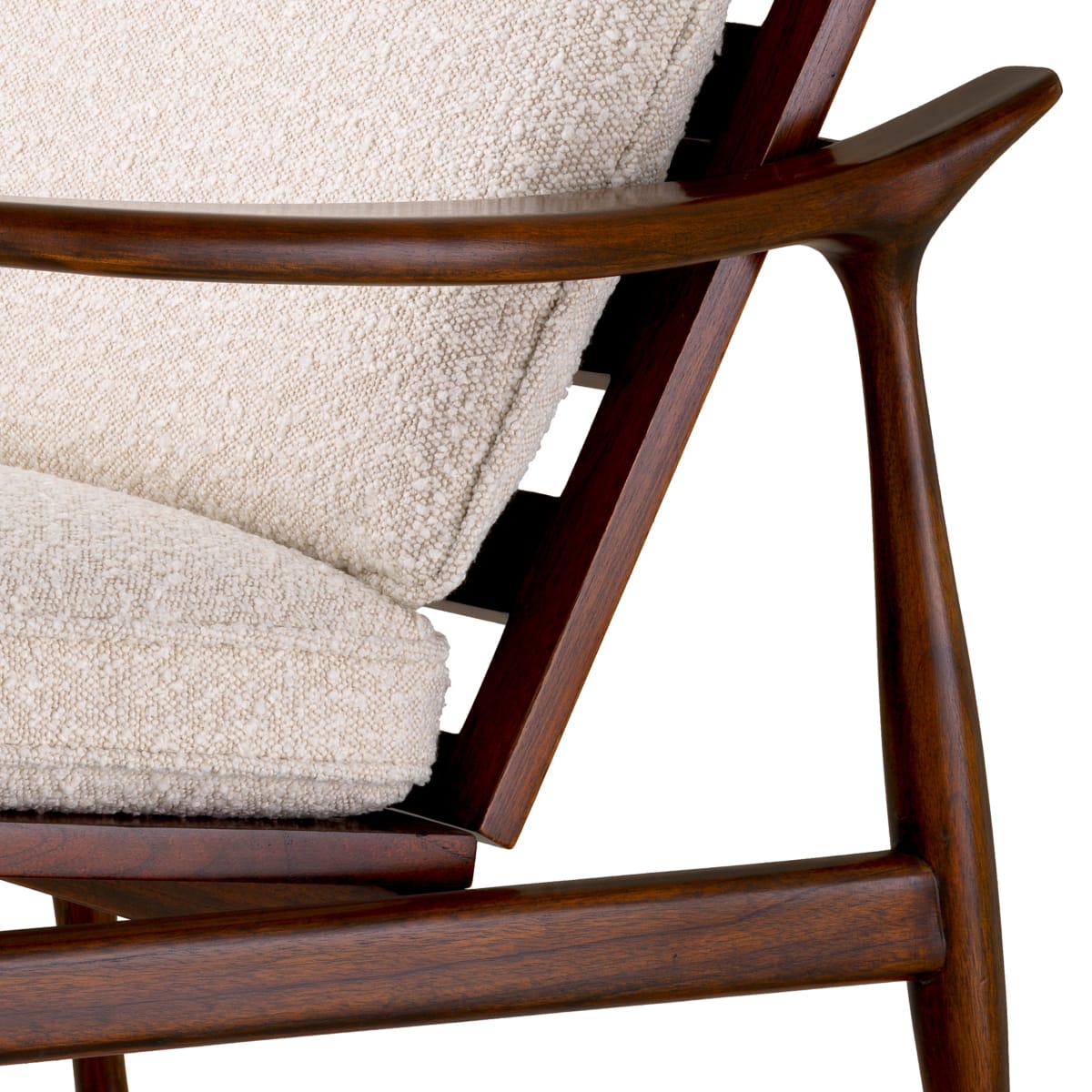 Eichholtz Living Brown Finish Boucl Cream Chair Manzo Classic House of Isabella UK