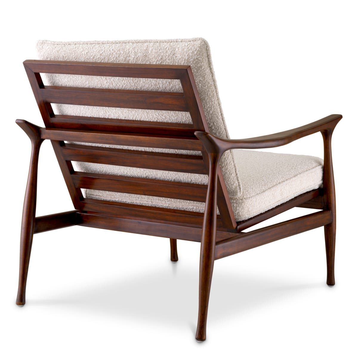 Eichholtz Living Brown Finish Boucl Cream Chair Manzo Classic House of Isabella UK