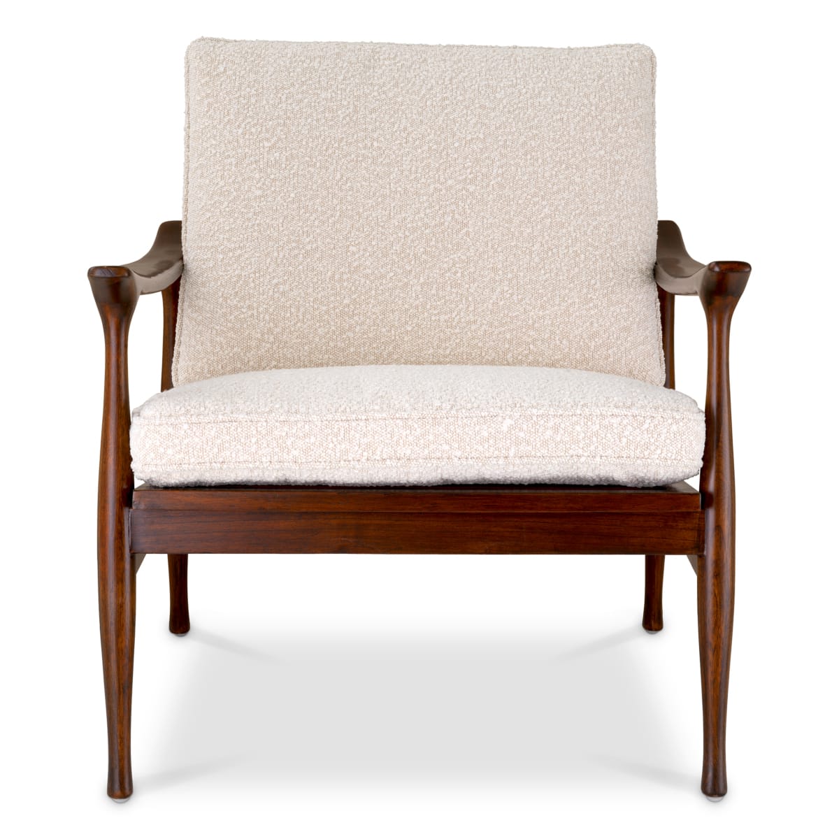 Eichholtz Living Brown Finish Boucl Cream Chair Manzo Classic House of Isabella UK