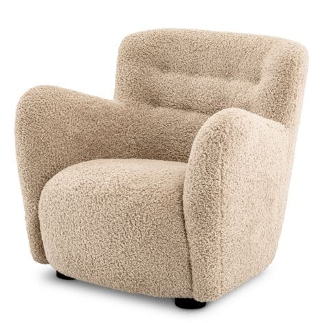 Eichholtz Living Chair Bixby Canberra sand | black feet House of Isabella UK