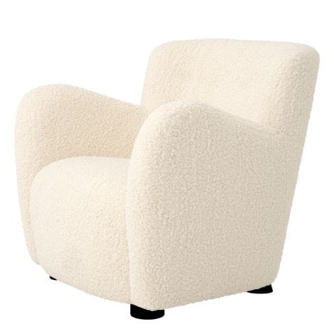 Eichholtz Living Chair Bixby Faux shearling | black feet House of Isabella UK