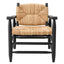 Eichholtz Living Chair Elliott Classic black finish | natural seagrass rush House of Isabella UK