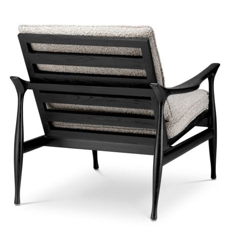 Eichholtz Living Chair Manzo Classic black finish | bouclé grey House of Isabella UK