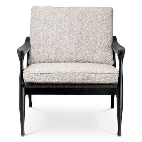 Eichholtz Living Chair Manzo Classic black finish | bouclé grey House of Isabella UK