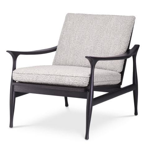 Eichholtz Living Chair Manzo Classic black finish | bouclé grey House of Isabella UK