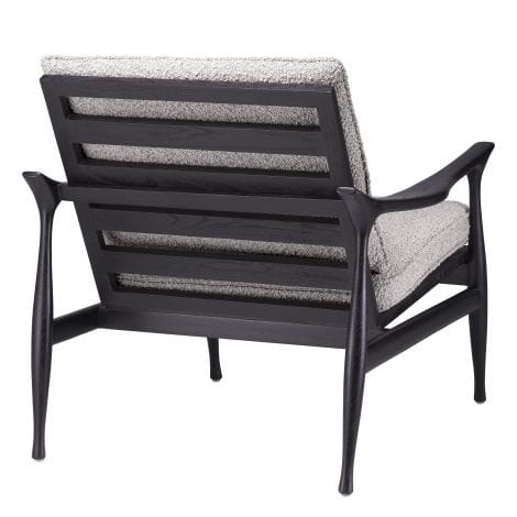 Eichholtz Living Chair Manzo Classic black finish | bouclé grey House of Isabella UK