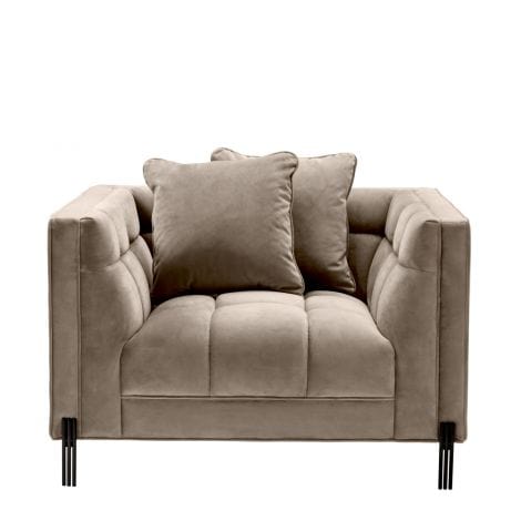 Eichholtz Living Chair Sienna - Saova Greige Velvet with Black Legs House of Isabella UK