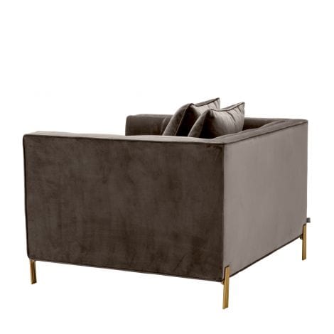 Eichholtz Living Chair Sienna - Savona Grey Velvet with Brushed Brass Finish House of Isabella UK