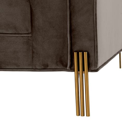 Eichholtz Living Chair Sienna - Savona Grey Velvet with Brushed Brass Finish House of Isabella UK