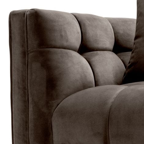 Eichholtz Living Chair Sienna - Savona Grey Velvet with Brushed Brass Finish House of Isabella UK