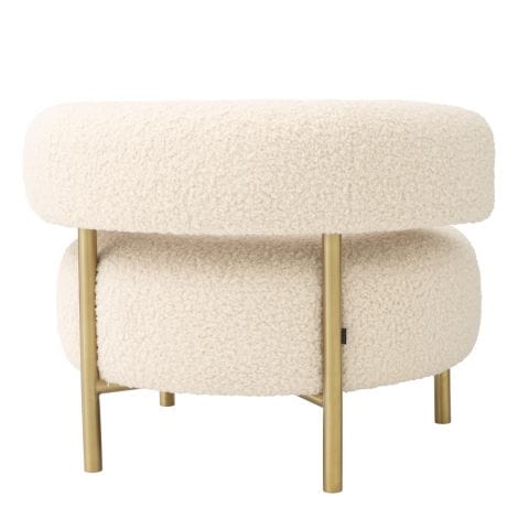 Eichholtz Living Chair Thompson Faux shearling | brushed brass finish legs House of Isabella UK