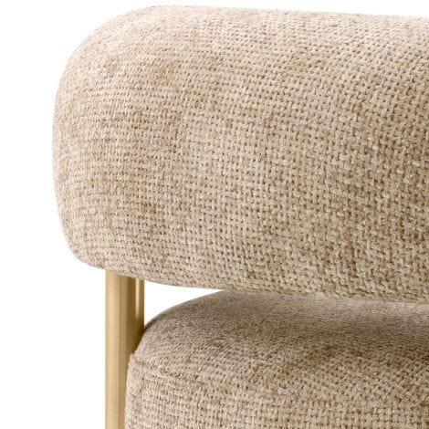 Eichholtz Living Chair Thompson Lyssa sand | brushed brass finish legs House of Isabella UK