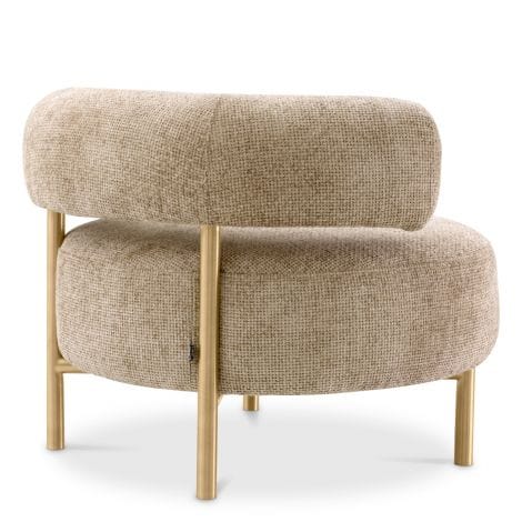 Eichholtz Living Chair Thompson Lyssa sand | brushed brass finish legs House of Isabella UK