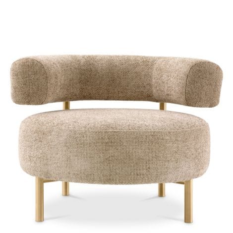 Eichholtz Living Chair Thompson Lyssa sand | brushed brass finish legs House of Isabella UK