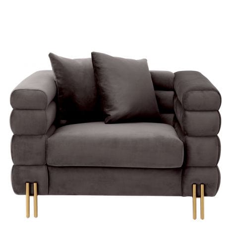 Eichholtz Living Chair York Sovana Grey Velvet House of Isabella UK