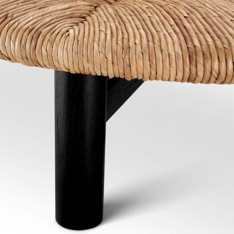 Eichholtz Living Coffee Table Costello Classic black finish | natural seagrass rush House of Isabella UK