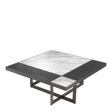 Eichholtz Living Coffee Table Hermoza - Marble & Mocha Crown Oak Veneer House of Isabella UK